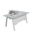 Glass Top L-Shaped Desk