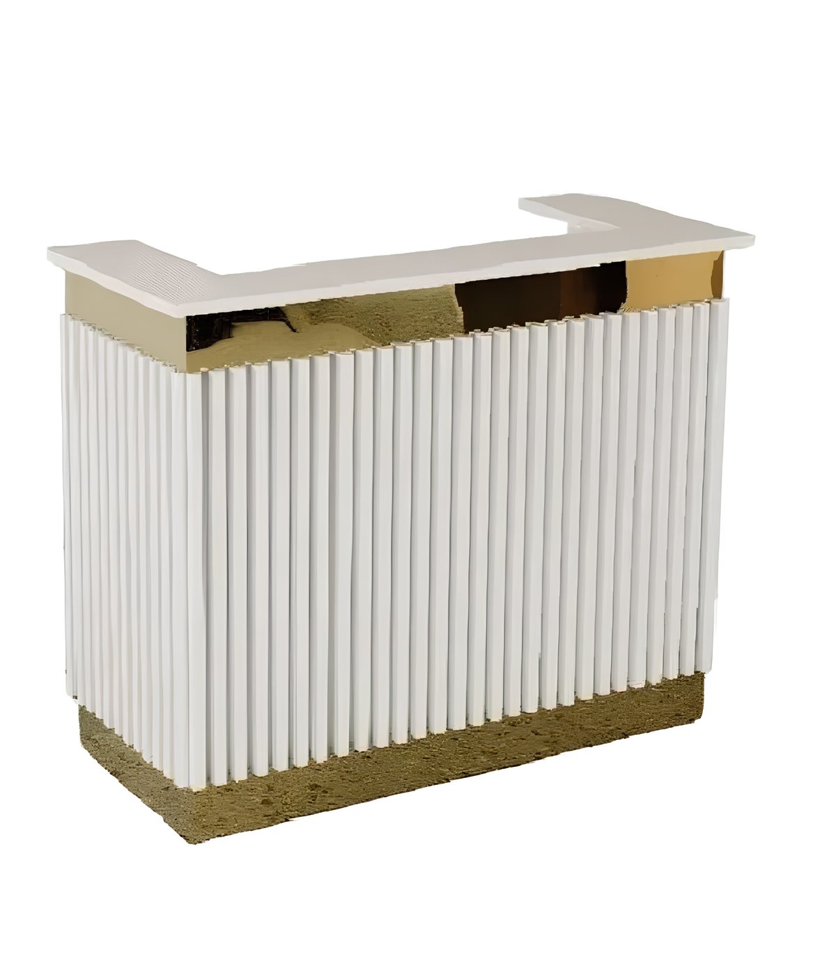 White Gold Reception Counter White Gold Reception Counter