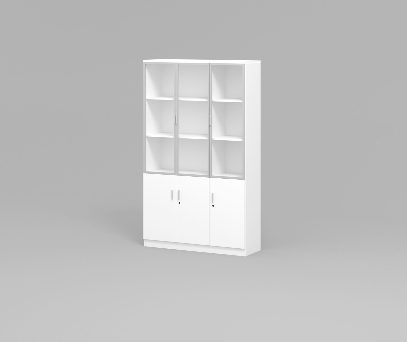 1-3D-B White Office Storage Cabinet